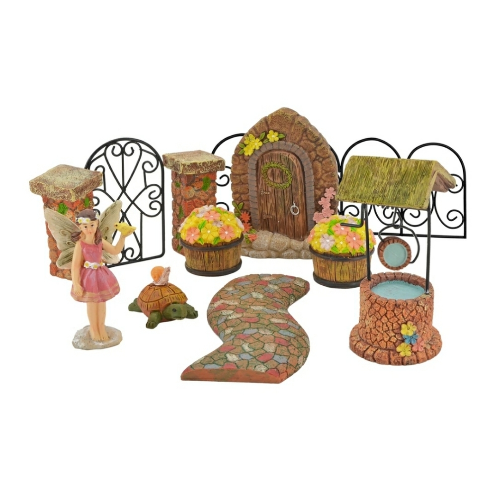 11 piece resin miniature fairy garden kit